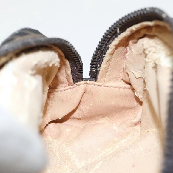 FENDI Zucca Canvas Pouch Brown Black Auth - Picture 11 of 16